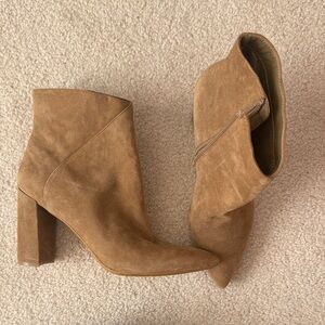 Nine West Camel Suede Heeled Boots